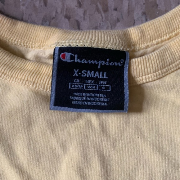 (X-SMALL) Cropped Yellow Champion T-Shirt - Picture 5 of 5
